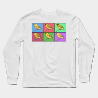 Warhol Birds - Yellow Warbler Long Sleeve T-Shirt